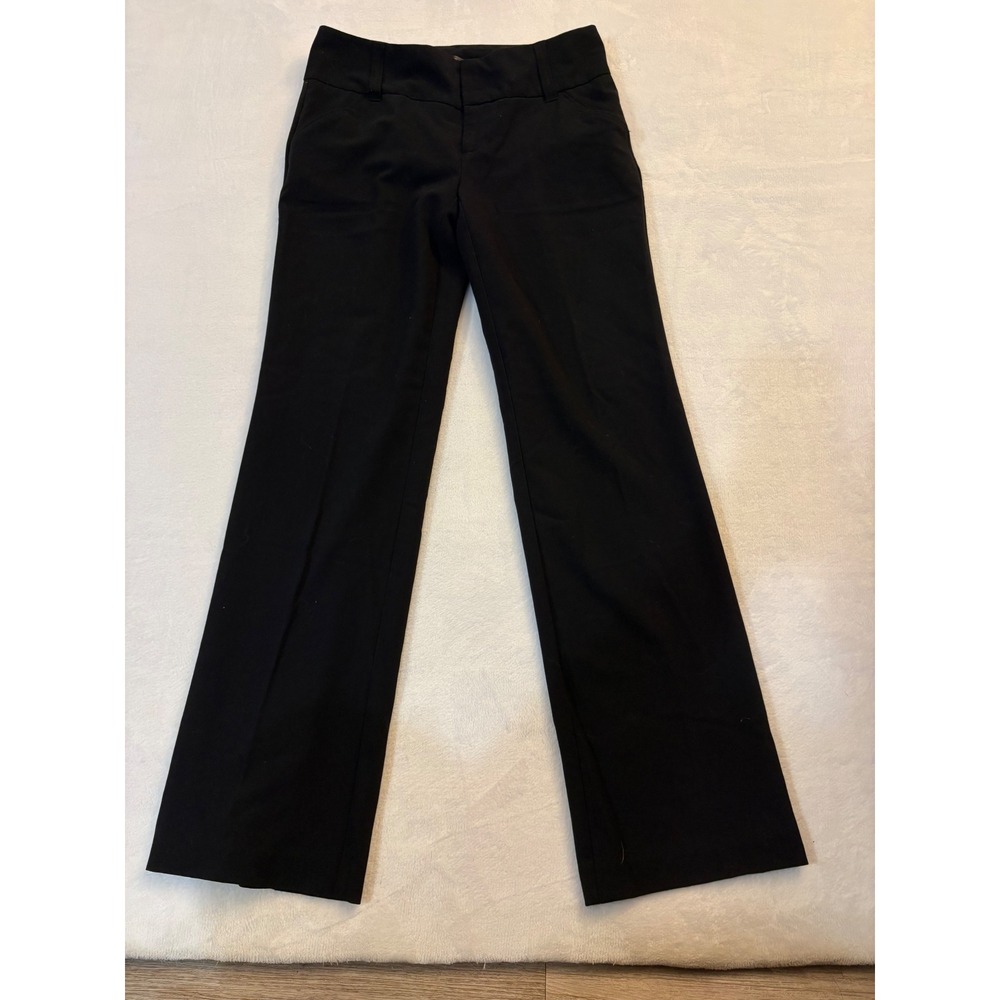 Daisy Fuentes Onyx Black Dress Pants Sz 4 Y2K Office Siren Straight Leg Trousers